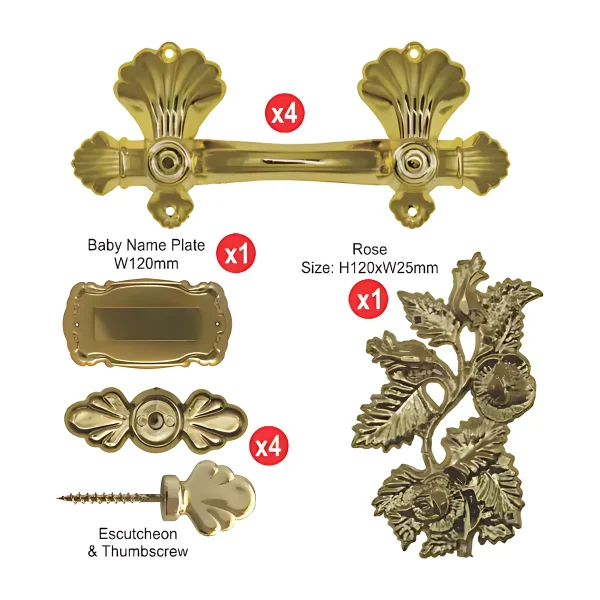 Shell Gold Coffin Handle Set