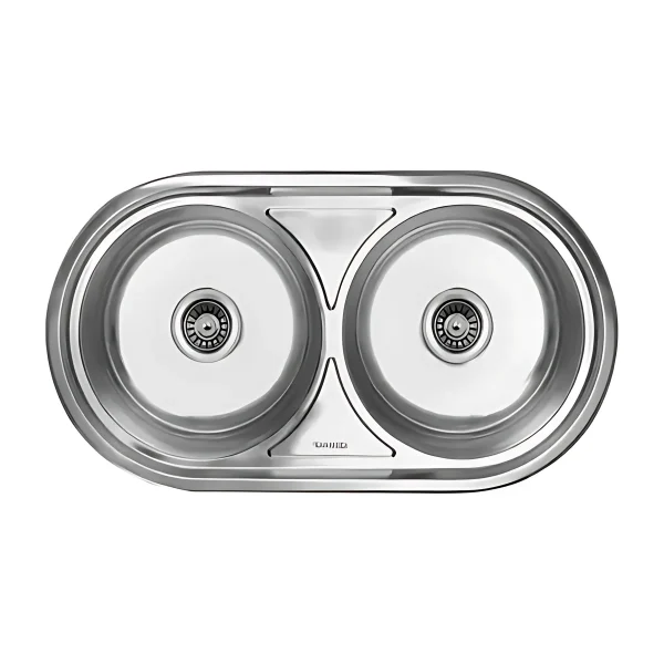 Stainless Steel Oval Double Drop In Sink 860 x 440 (cam)