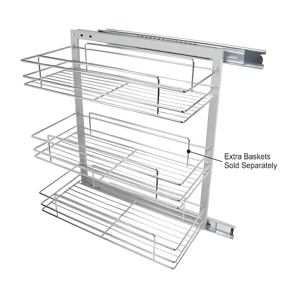 Wireware Side Basket Pull Out 3 Tier